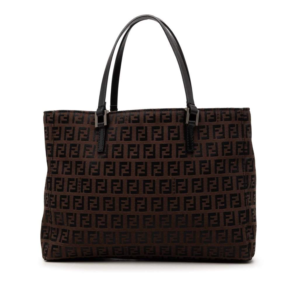 Fendi Zucchino Canvas Tote Brown Very good - Front View