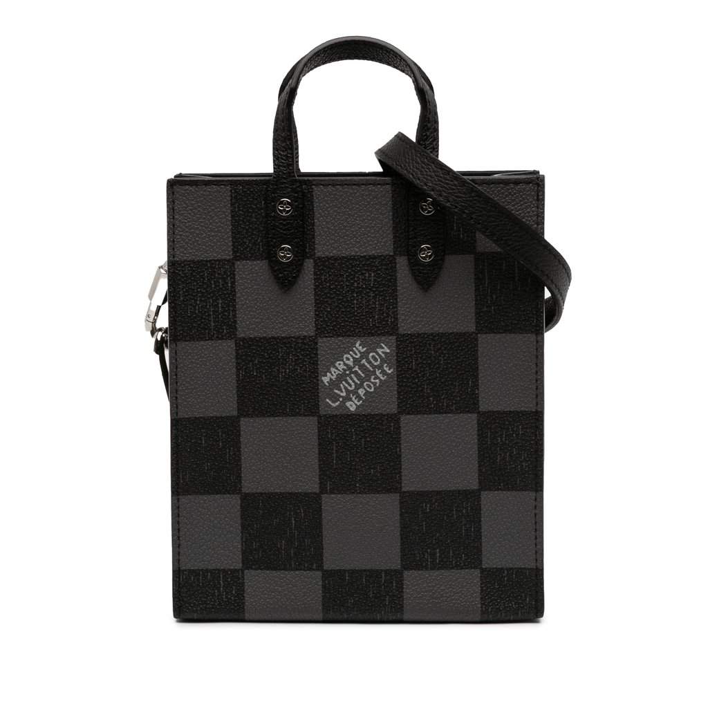 Louis Vuitton Damier Checkerboard Sac Plat XS Black Very good condition - Front View