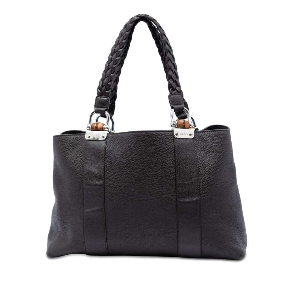 Gucci Calfskin Bamboo Libeccio Tote Brown Leather Very good condition - Front View