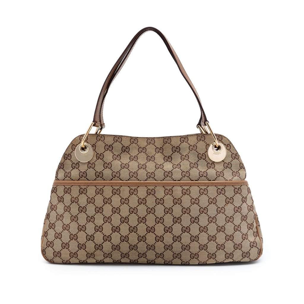 Gucci GG Canvas Eclipse Shoulder Bag Beige Very good condition - Front View