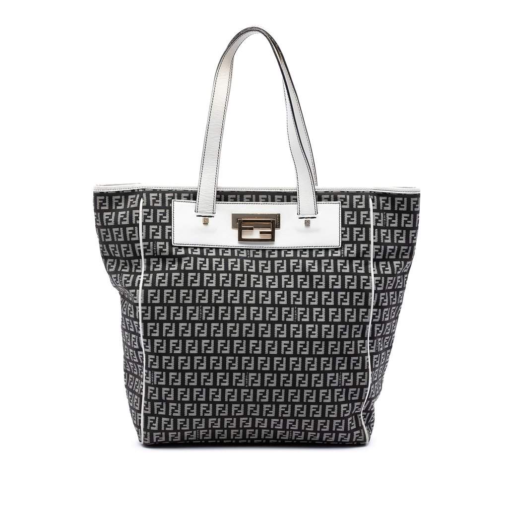 Fendi Zucchino Canvas Tote Black Very good condition - Front View