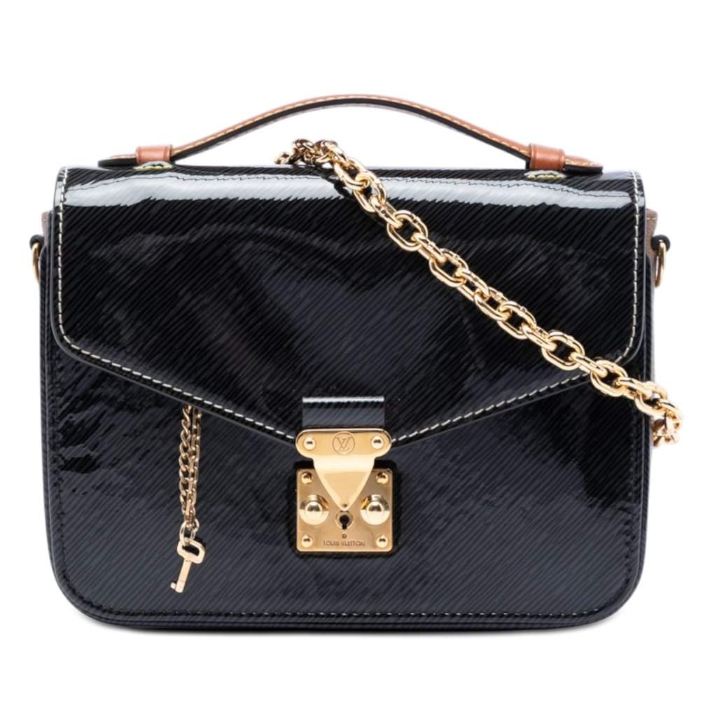 Louis Vuitton Shiny Epi and Monogram Reverse Mini Pochette Metis Black Leather Very good condition - Front View