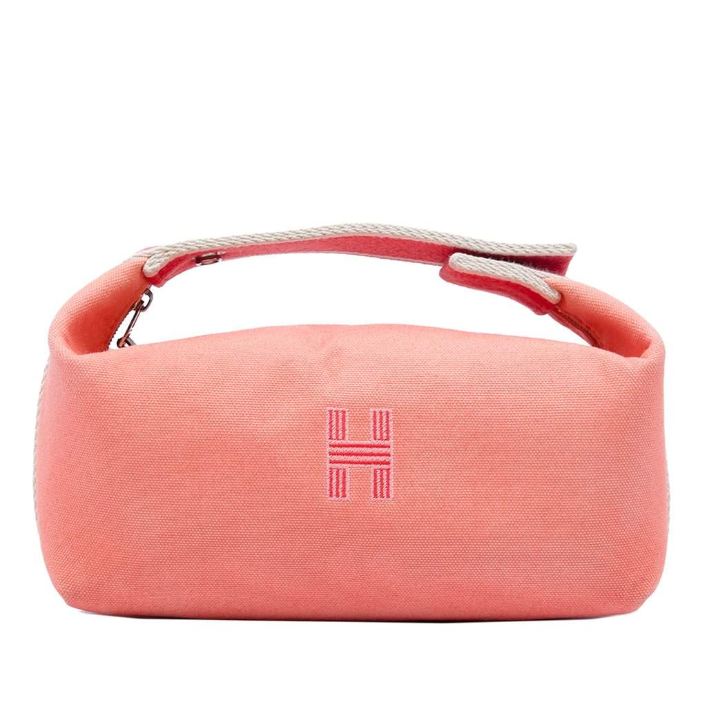 Hermès Small Toile Bride A Brac Case Pink Very good - Front View