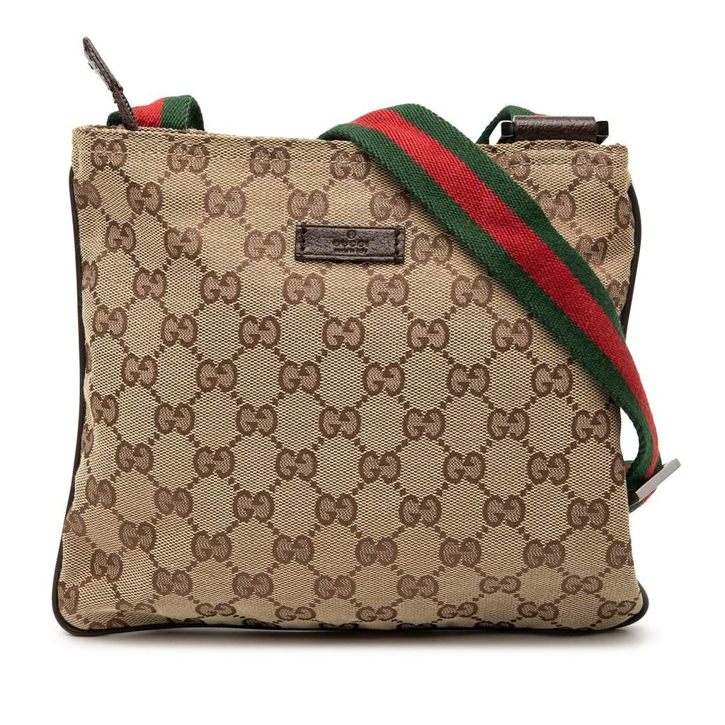 Gucci GG Canvas Web Crossbody Beige Very good condition - Front View
