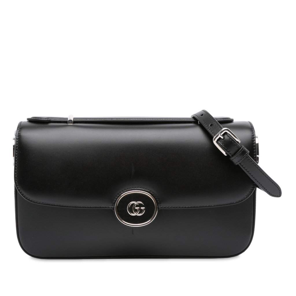 Gucci Small Leather Petite GG Satchel Black Leather Very good condition - Front View