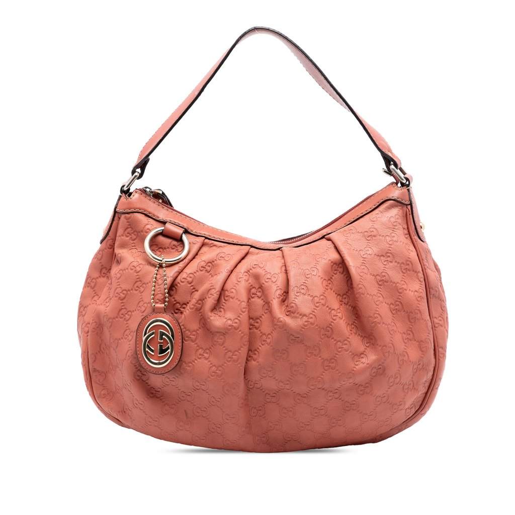 Gucci Guccissima Sukey Shoulder Bag Orange Leather Very good - Front View