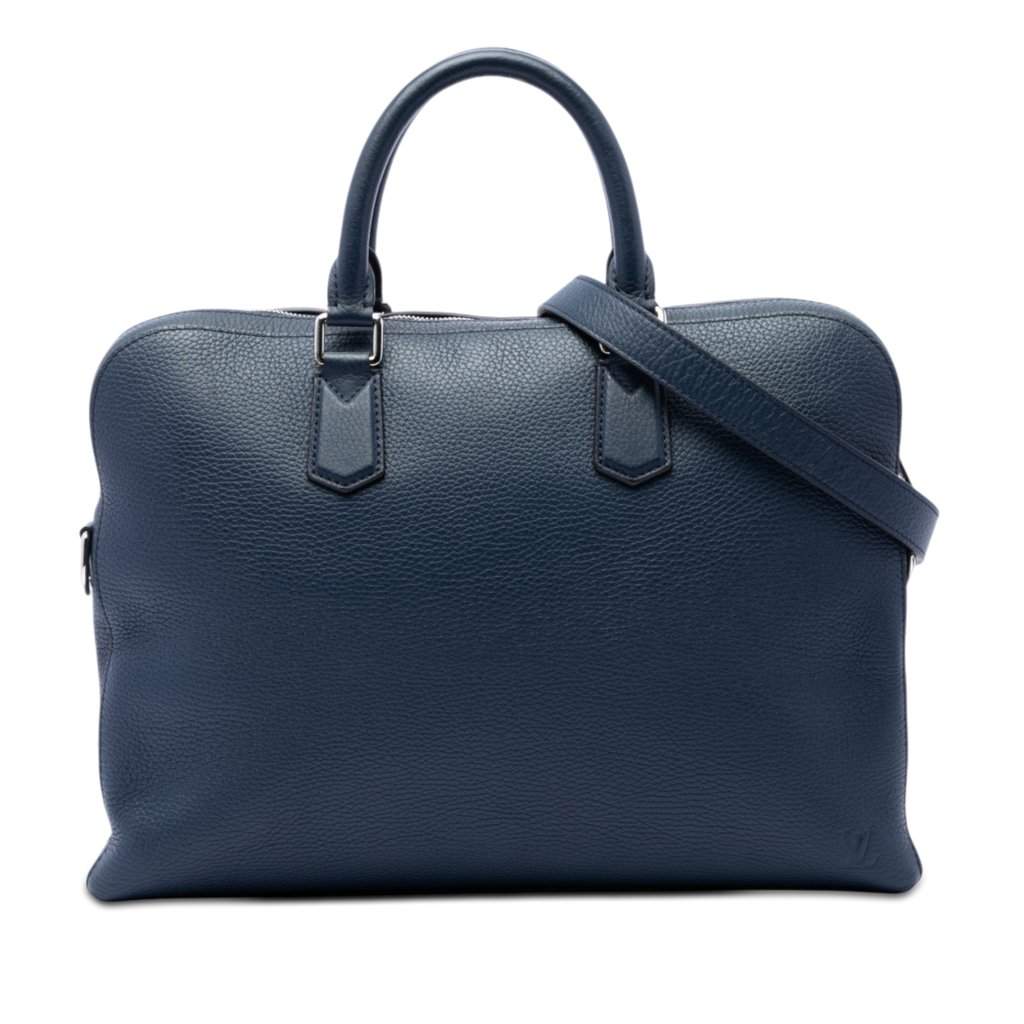 Louis Vuitton Taurillon Victor Briefcase Blue Leather Very good - Front View