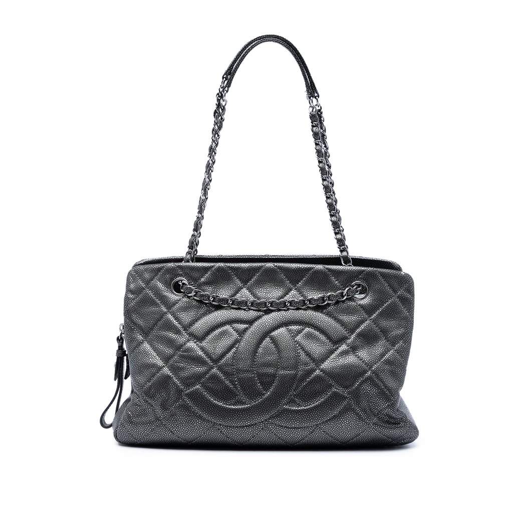 Chanel CC Quilted Caviar Chain Tote MultiColor Leather Very good condition - Front View