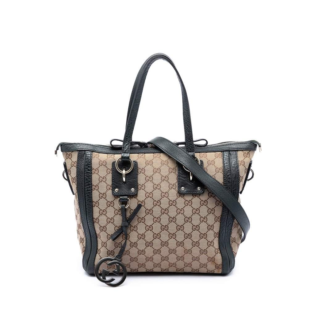 Gucci Medium GG Canvas Charm Satchel Beige Very good condition - Front View