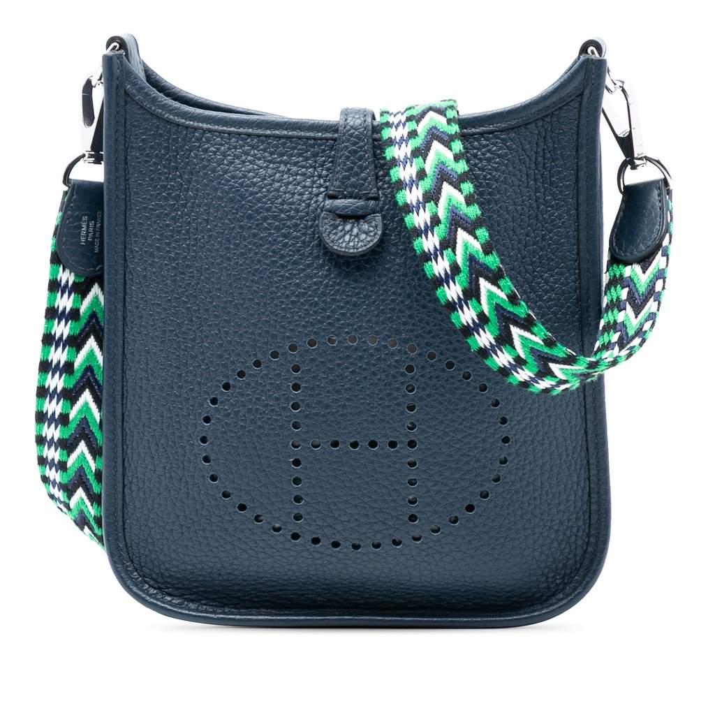 Hermès Clemence Evelyne 16 Amazone Blue Leather Very good condition - Front View