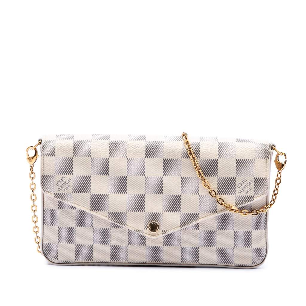 Louis Vuitton Damier Azur Pochette Felicie White Very good condition - Front View
