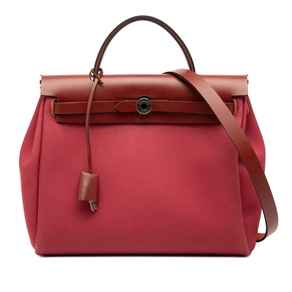 Hermès Toile Herbag Zip Retourne Verso 31 Red Very good condition - Front View