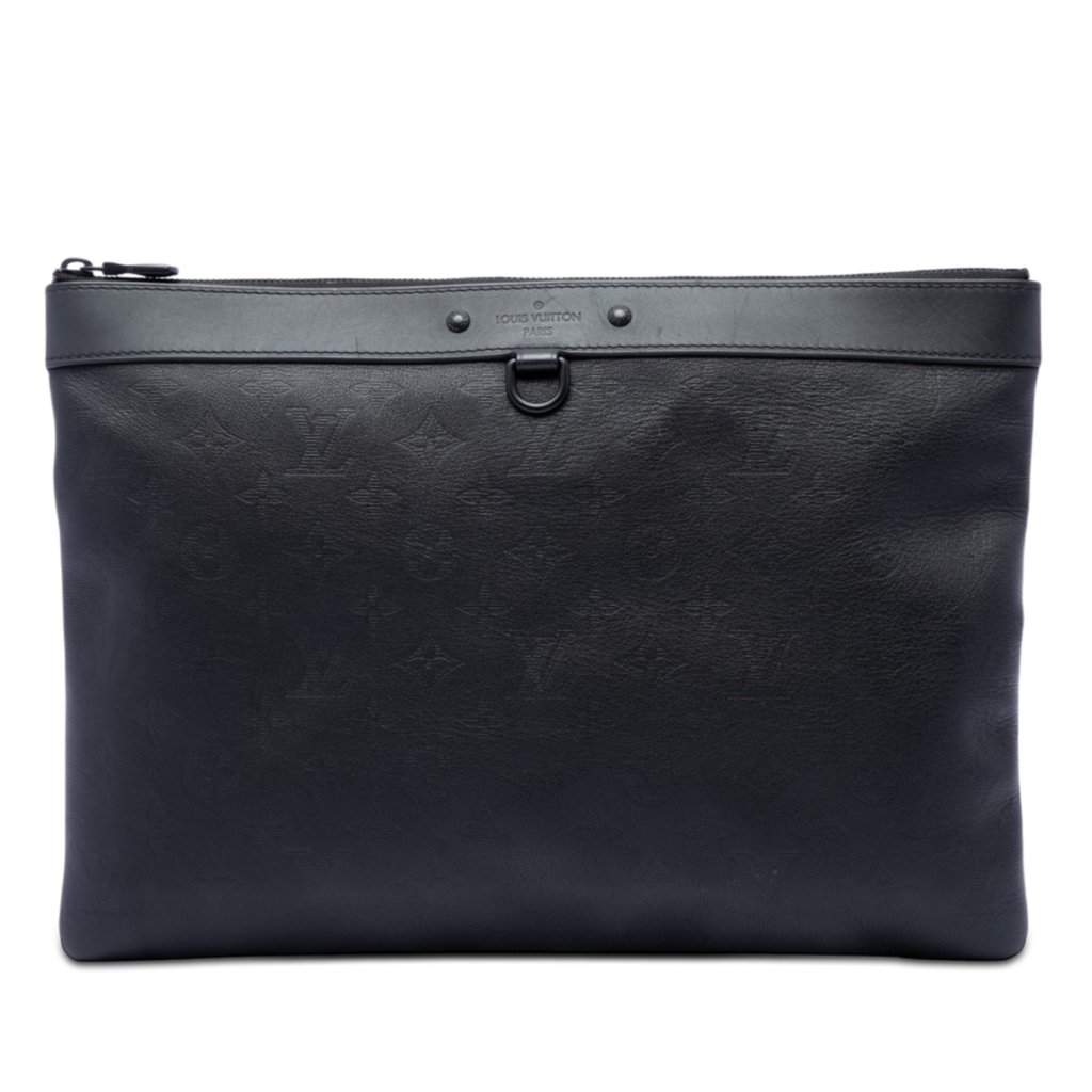 Louis Vuitton Monogram Shadow Discovery Pochette Black Leather Very good - Front View