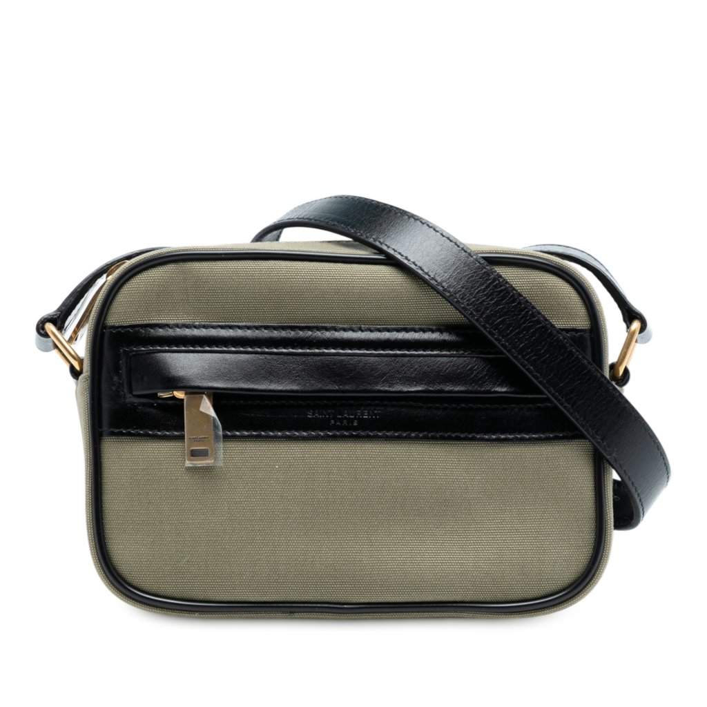 Saint Laurent Small Canvas Camp Camera Bag Green Very good - Front View