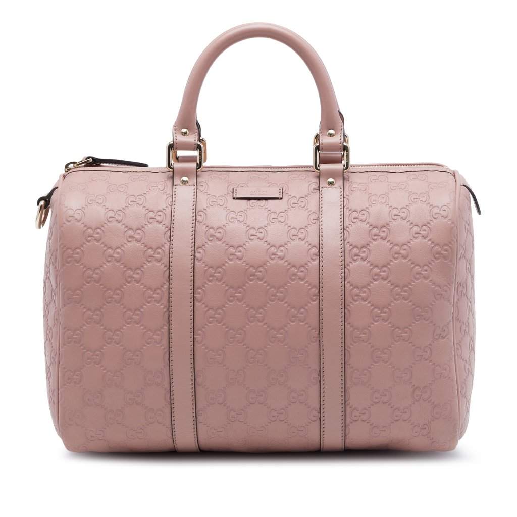 Gucci Medium Guccissima Joy Boston Bag Pink Leather Very good condition - Front View