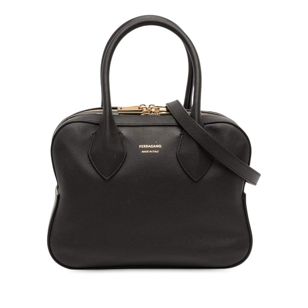 Salvatore Ferragamo Mini Leather Star Satchel Black Leather Very good condition - Front View
