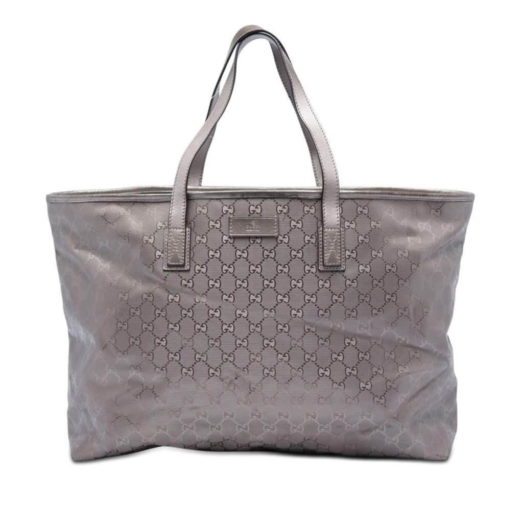 Gucci Large GG Imprime Tote Silver Very good - Front View