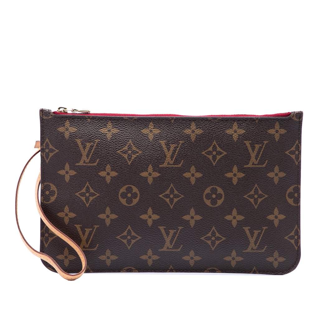 Louis Vuitton Monogram Neverfull MM Pouch Brown Very good - Front View