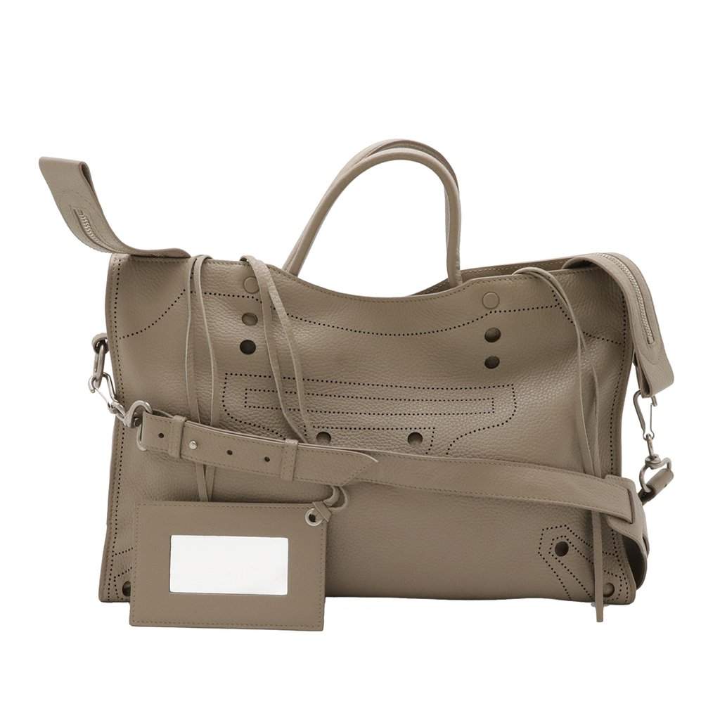 Balenciaga Leather Motocross Blackout City Satchel Brown Leather Very good condition - Front View