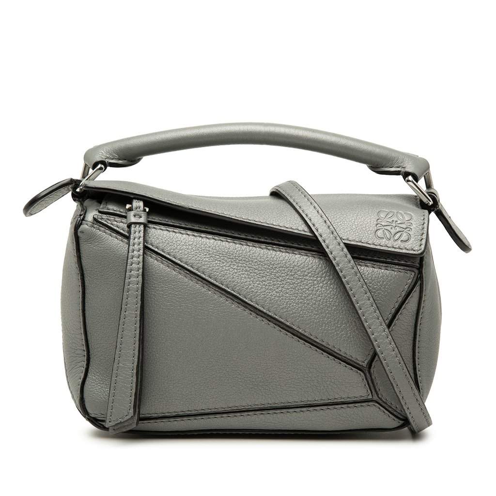 LOEWE Mini Calfskin Puzzle Satchel MultiColor Leather Very good - Front View