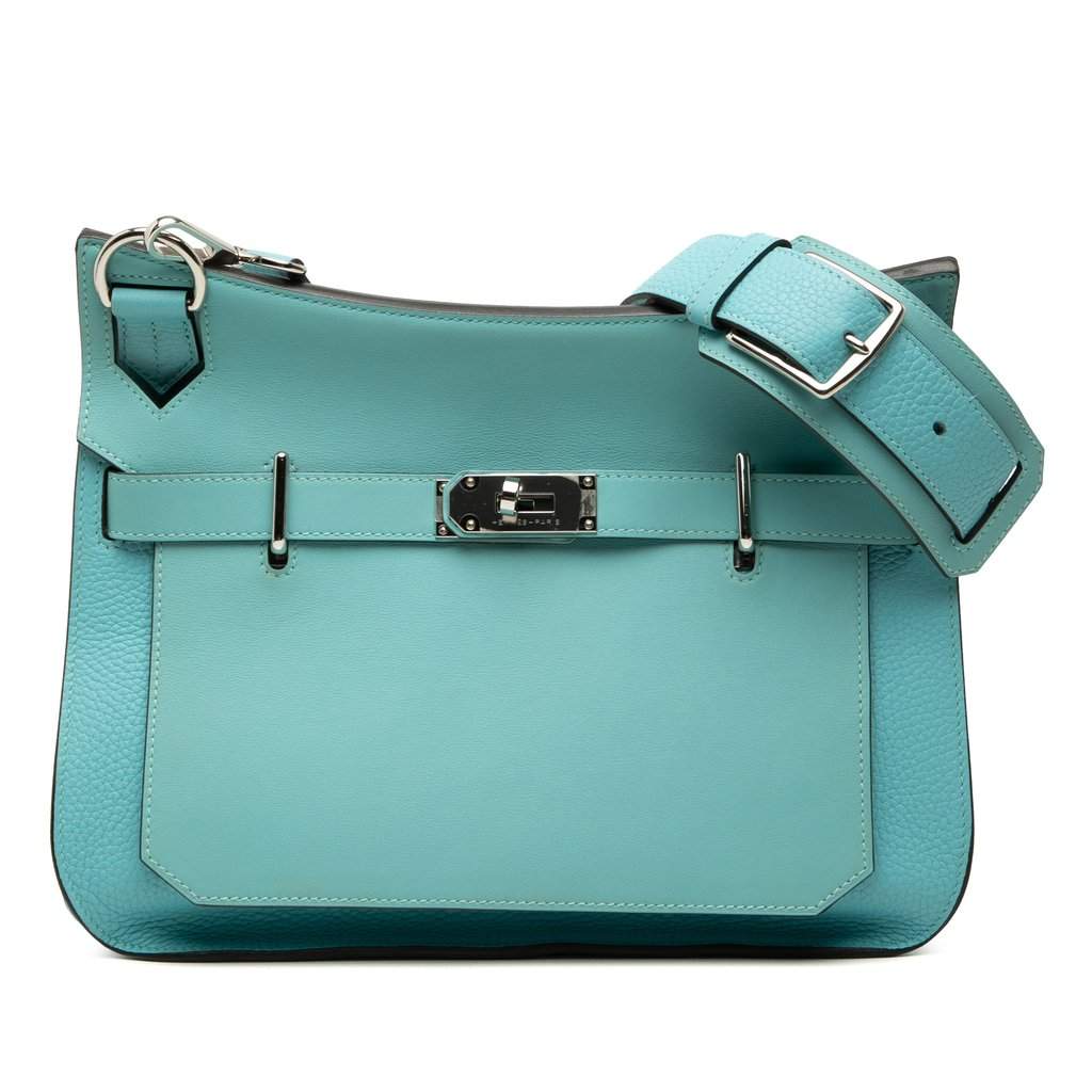 Hermès Clemence and Swift Jypsiere 31 Blue Leather Very good condition - Front View