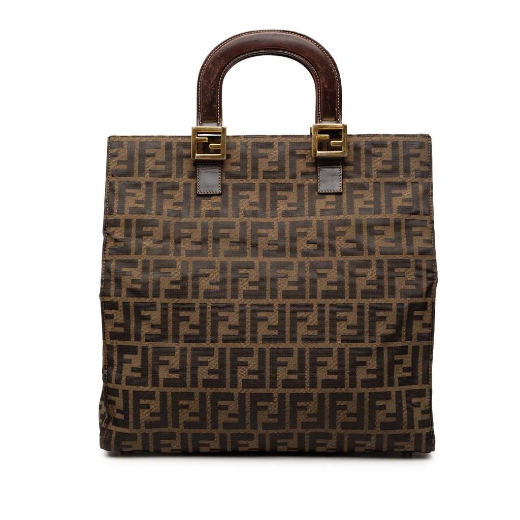 Fendi Zucca Canvas Twins Tote Brown Very good - Front View