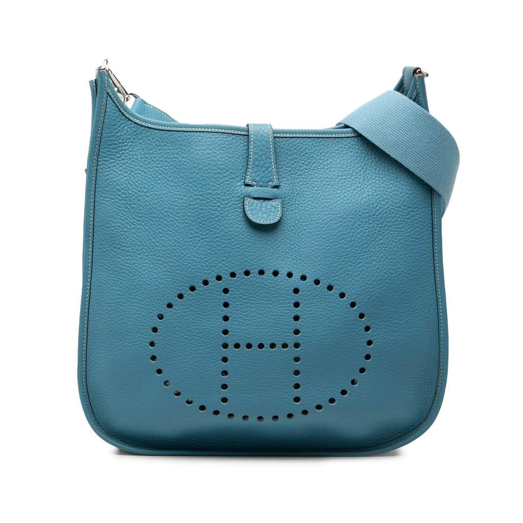 Hermès Clemence Evelyne II 29 Blue Leather Very good - Front View