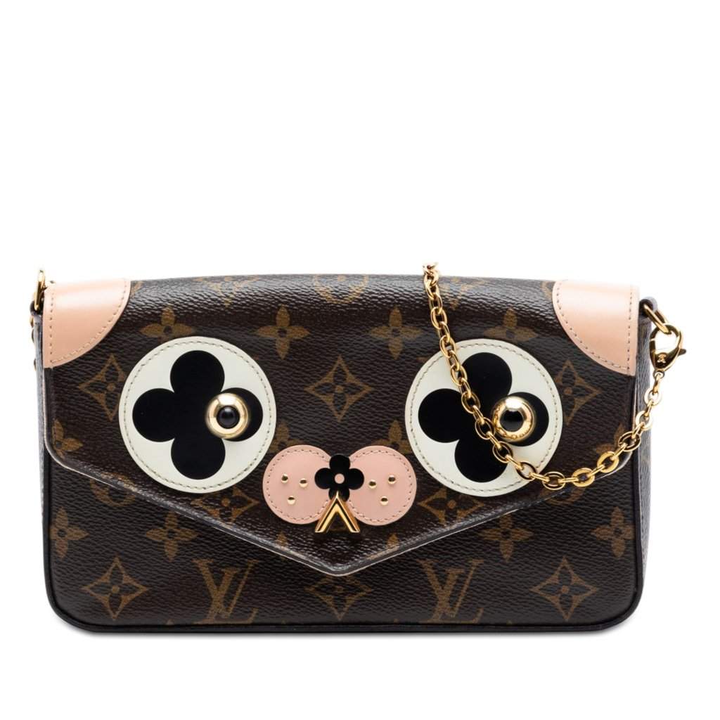 Louis Vuitton Monogram Pochette Felicie Valentine Dog Brown Very good condition - Front View