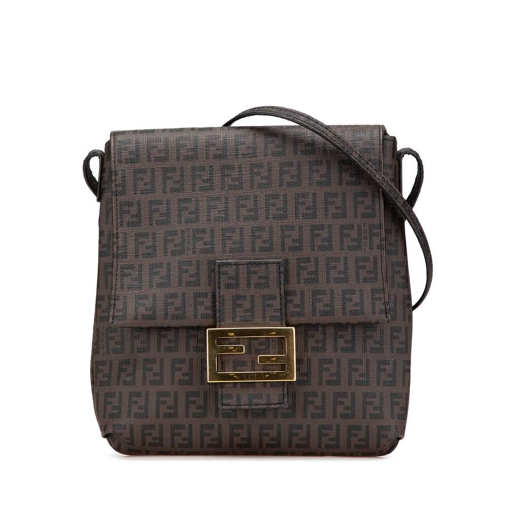 Fendi Zucchino Spalmati Crossbody Brown Very good - Front View