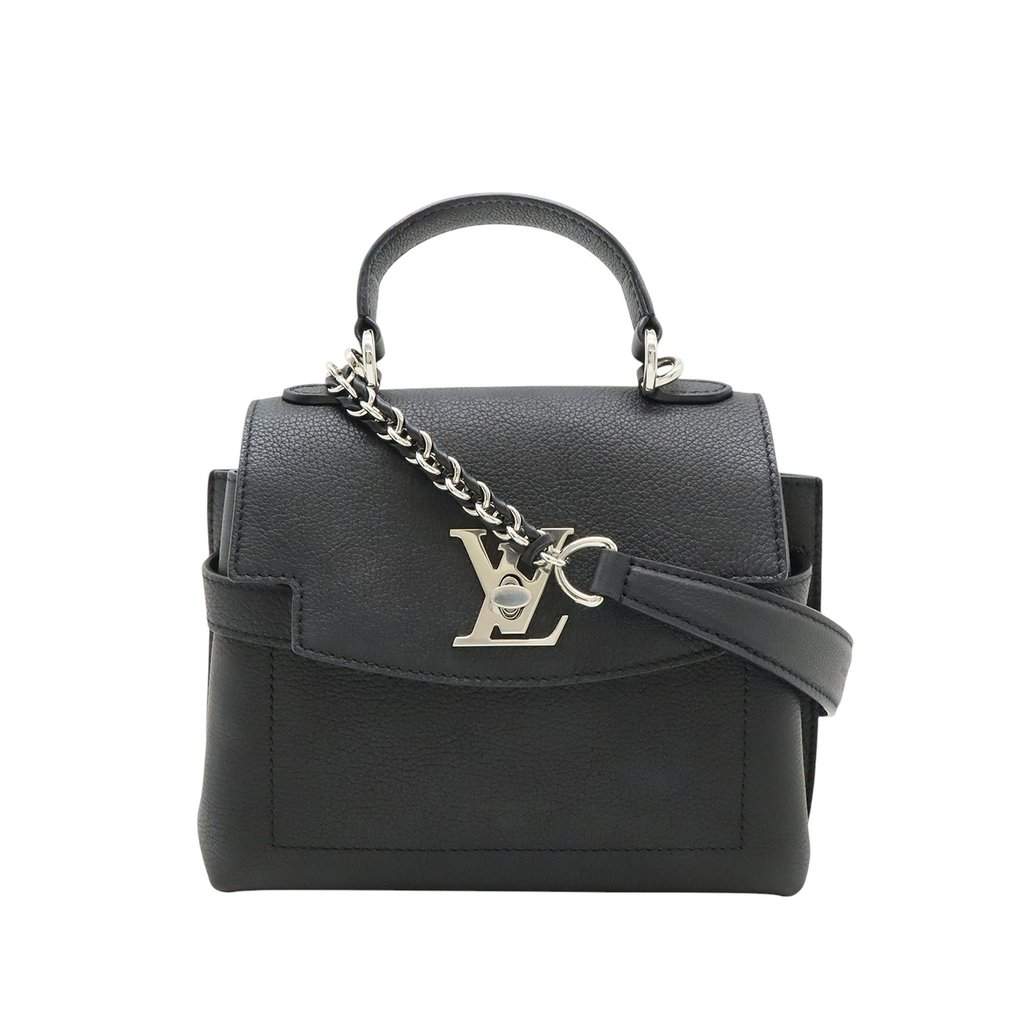 Louis Vuitton Grained Calfskin Mini LockMe Ever Black Leather Very good condition - Front View