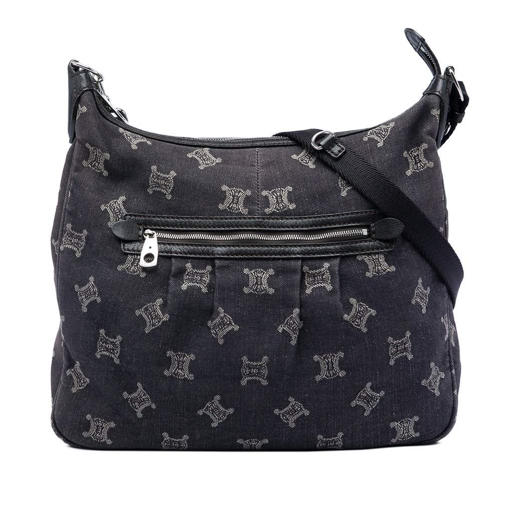 Celine Macadam Denim Crossbody Black Very good - Front View