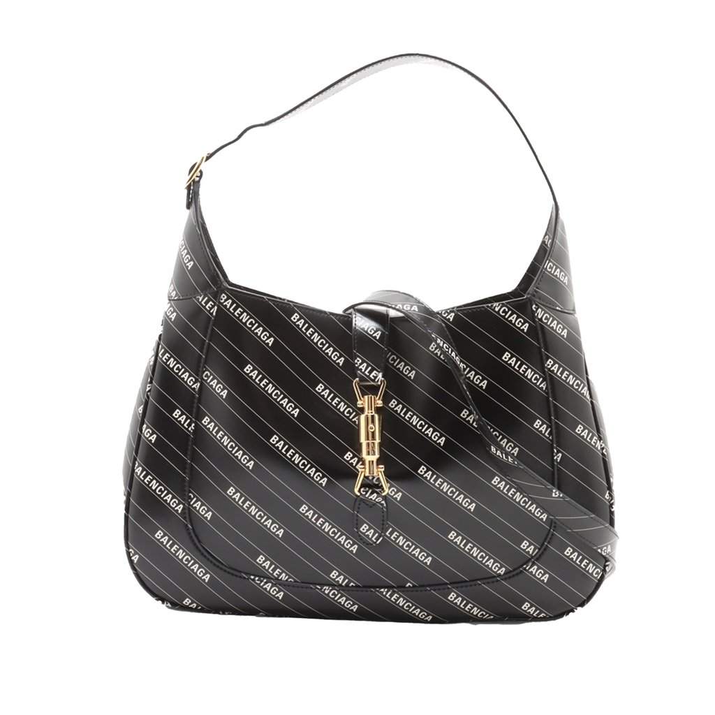 Gucci Balenciaga The Hacker Project Medium Calfskin Jackie 1961 Crossbody Black Leather Very good condition - Front View