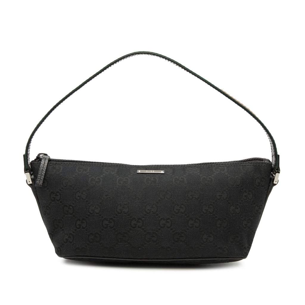 Gucci GG Canvas Web Boat Black Very good condition - Front View