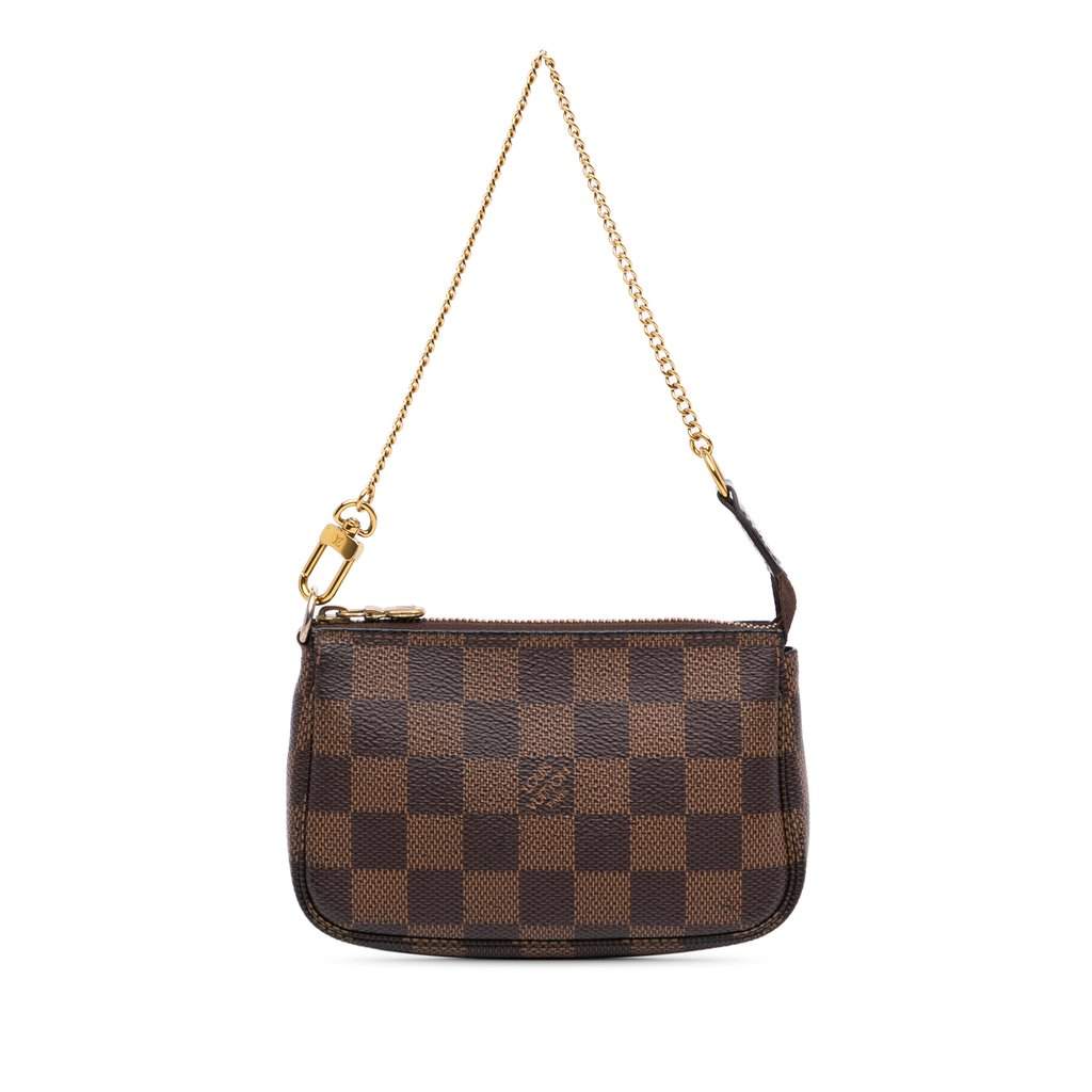 Louis Vuitton Damier Ebene Mini Pochette Accessoires Brown Canvas Very good - Front View