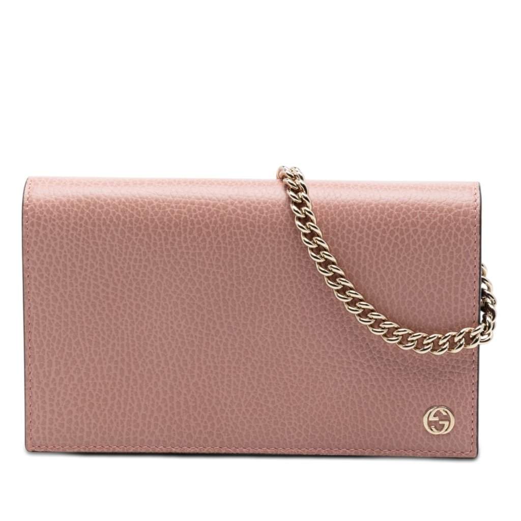 Gucci Leather Betty Wallet On Chain Pink Leather Very good condition - Front View