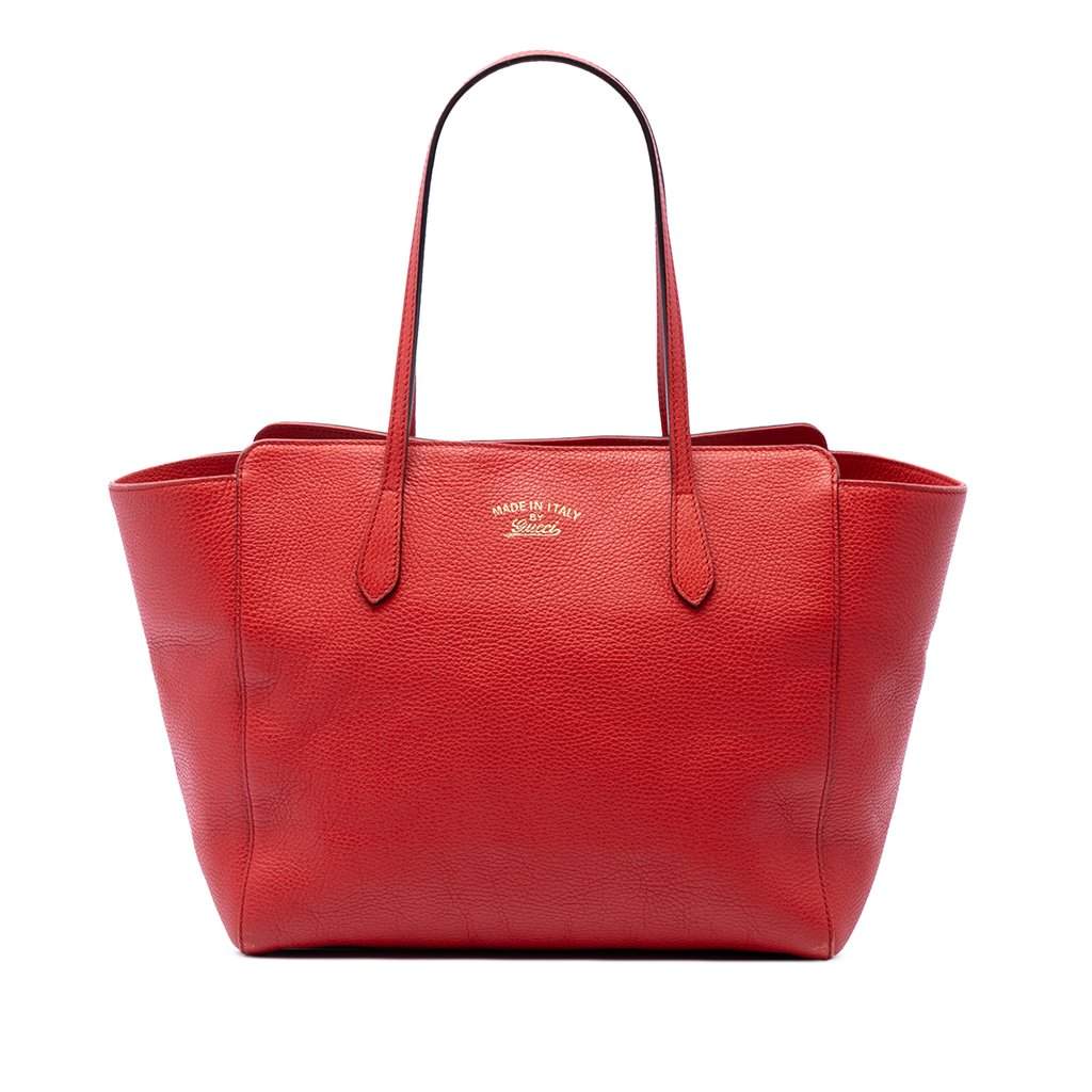 Gucci Medium Calfskin Swing Tote Red Leather Very good - Front View