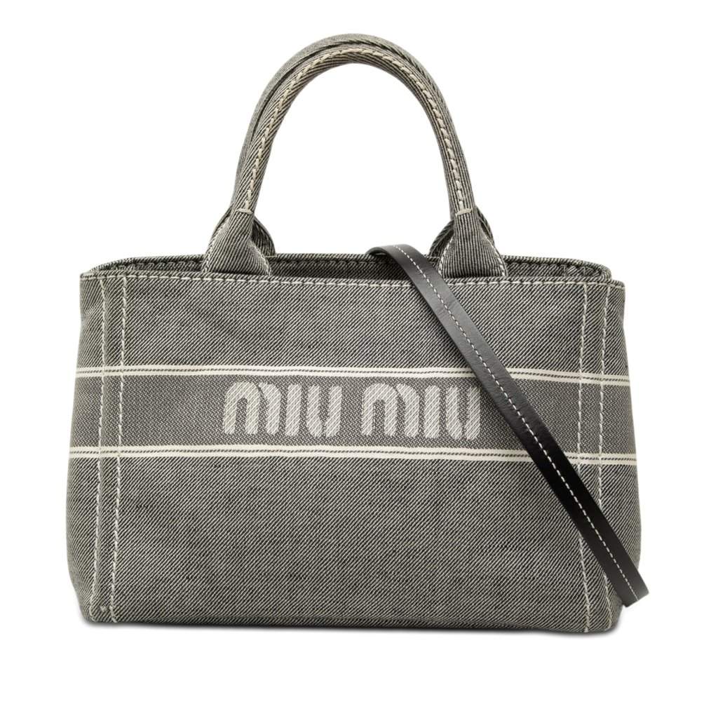 Miu Miu Small Denim Logo Satchel MultiColor Very good condition - Front View