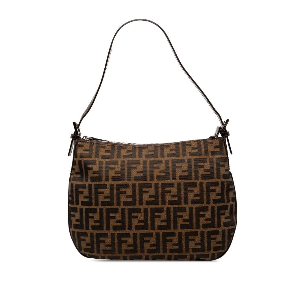 Fendi Zucca Canvas Shoulder Bag Brown Very good condition - Front View