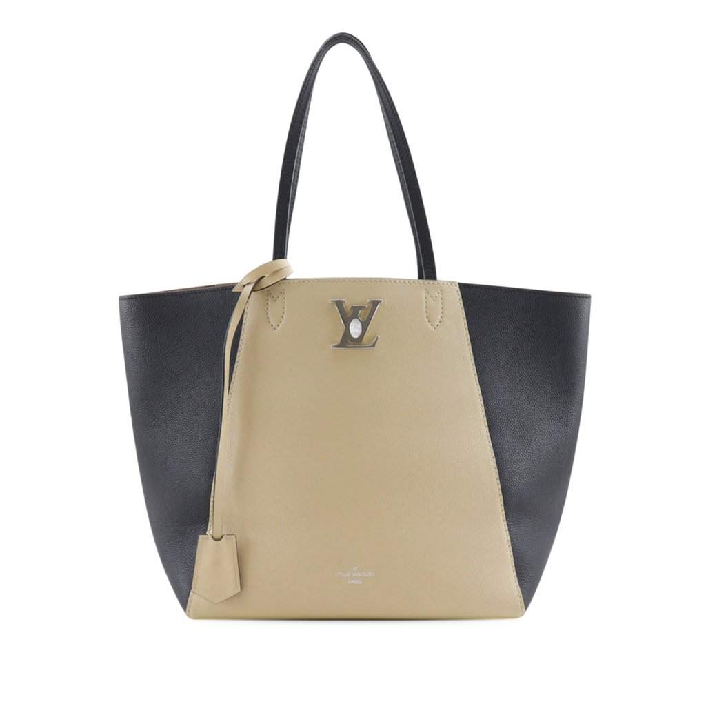 Louis Vuitton Bicolor Calfskin LockMe Cabas Beige Leather Very good - Front View