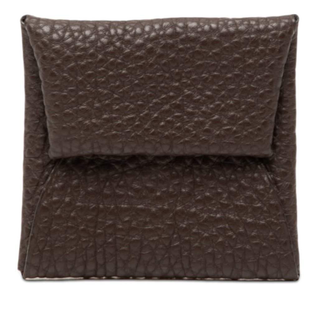 Hermès Taurillon Clemence Bastia Change Purse Brown Leather Very good condition - Front View