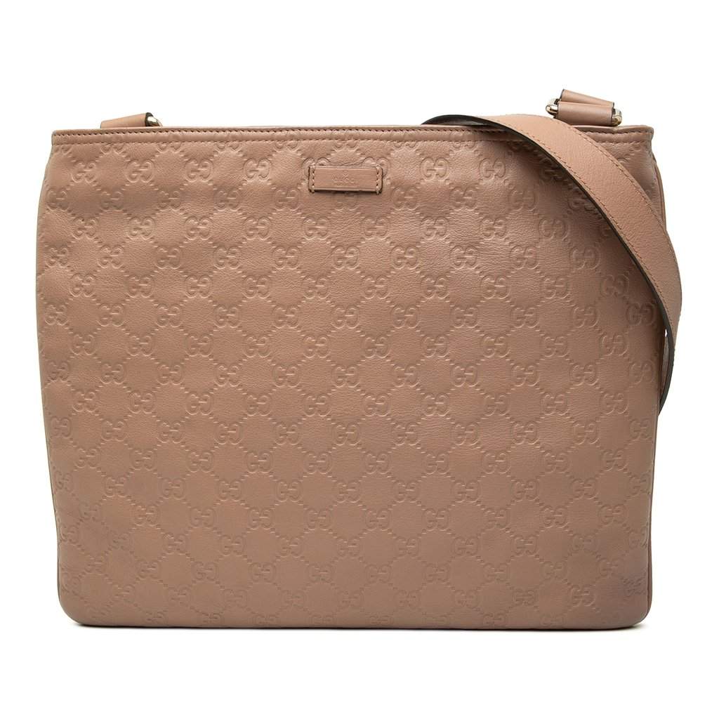 Gucci Guccissima Crossbody Brown Leather Very good - Front View