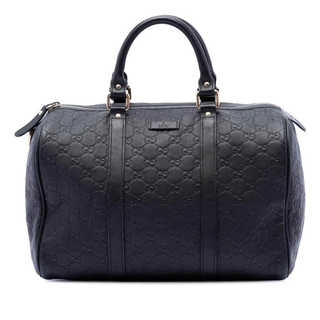 Gucci Medium Guccissima Joy Boston Bag Black Leather Very good condition - Front View