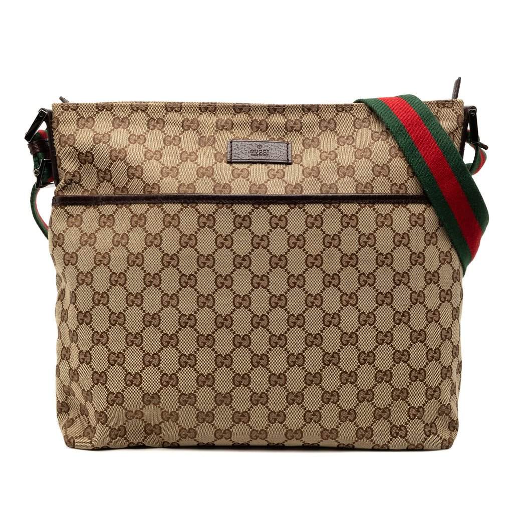 Gucci GG Canvas Web Crossbody Beige Very good condition - Front View
