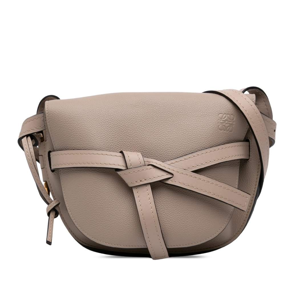LOEWE Small Leather Gate Crossbody Beige Leather Very good - Front View