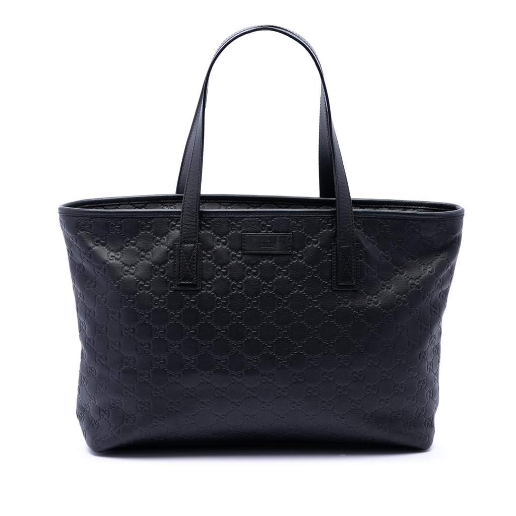 Gucci Medium Guccissima Tote Black Leather Very good condition - Front View