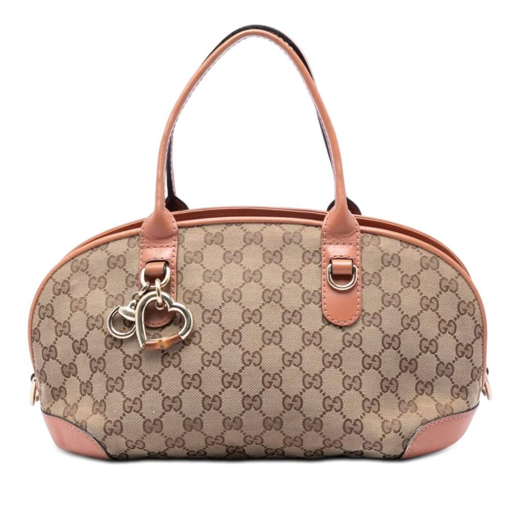 Gucci GG Canvas Heart Bit Satchel Beige Very good condition - Front View