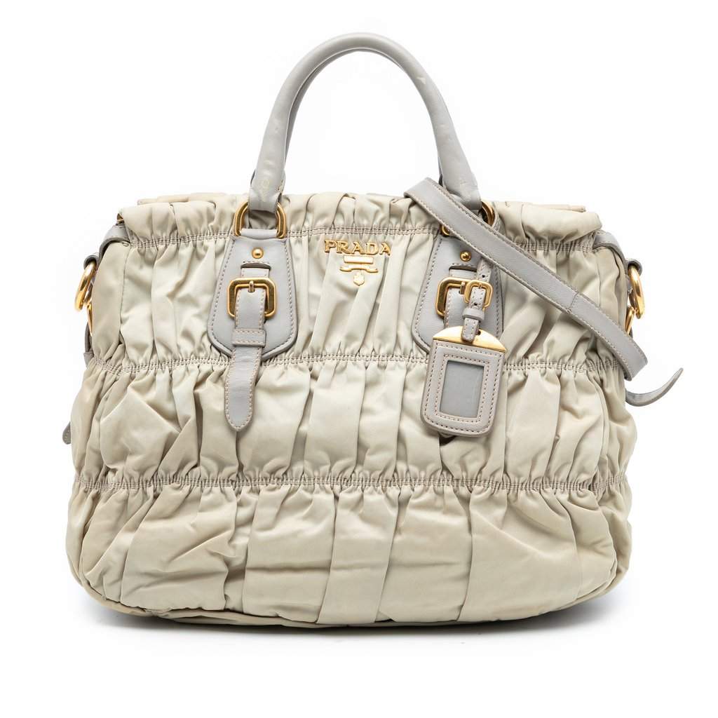 Prada Tessuto Gaufre Satchel Brown Very good - Front View