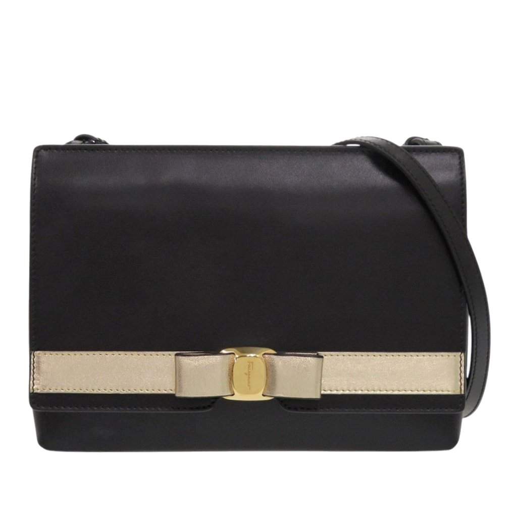 Salvatore Ferragamo Leather Vara Bow Crossbody Black Leather Very good condition - Front View