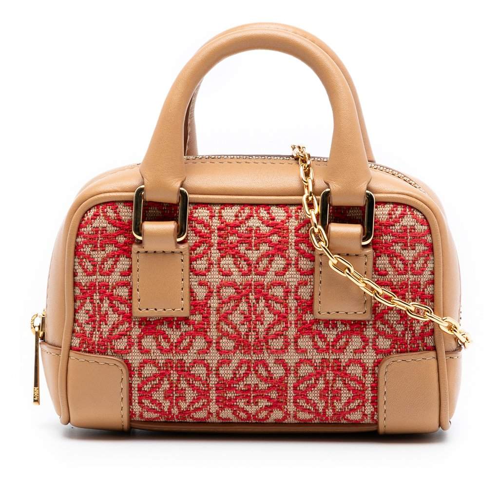 Loewe Nano Canvas Amazona Satchel Brown Very good condition - Front View