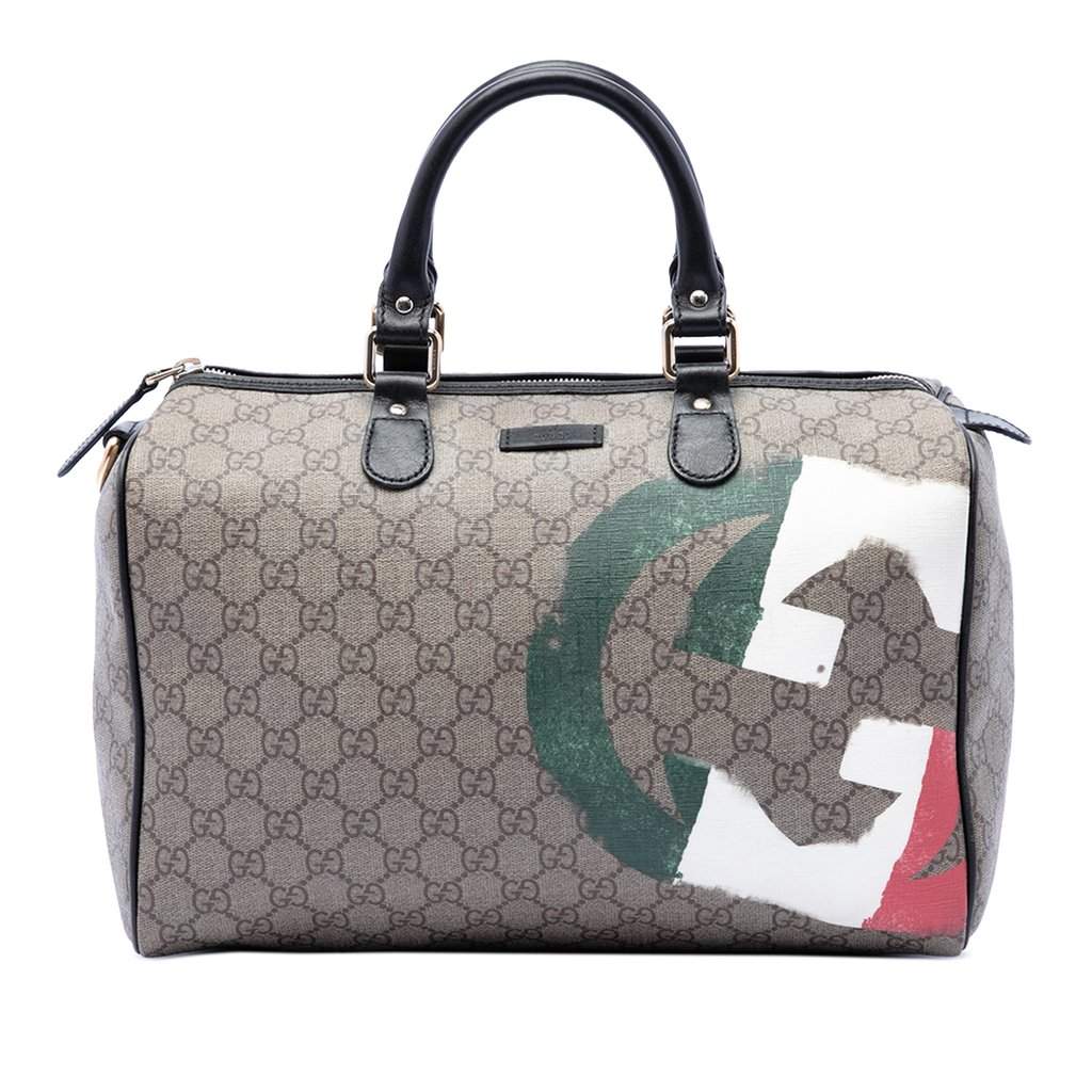 Gucci Medium GG Supreme Italian Flag Joy Boston Bag Beige Very good - Front View